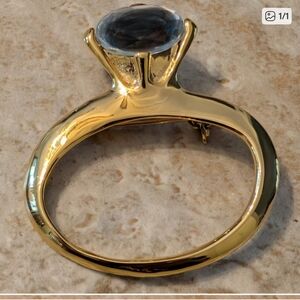 Vintage Black Diamond Ring Brooch